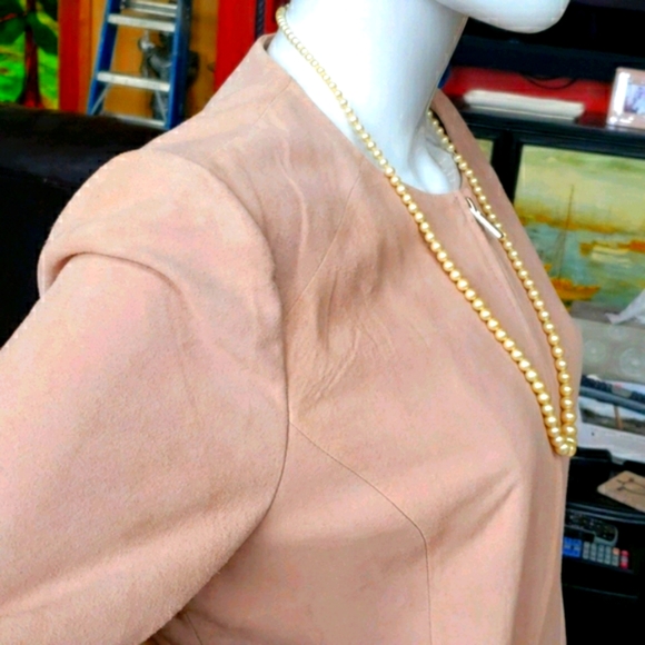 Neiman Marcus blush pink suede jacket L - Picture 3 of 9